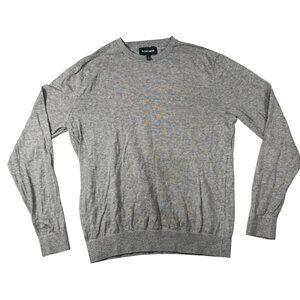 Bonobos Sweater Mens Medium Slim Crew Neck Grey White Micro Stripe Cotton Blend